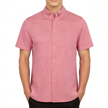 Chemise en tricot à col boutonné S/S - Homme