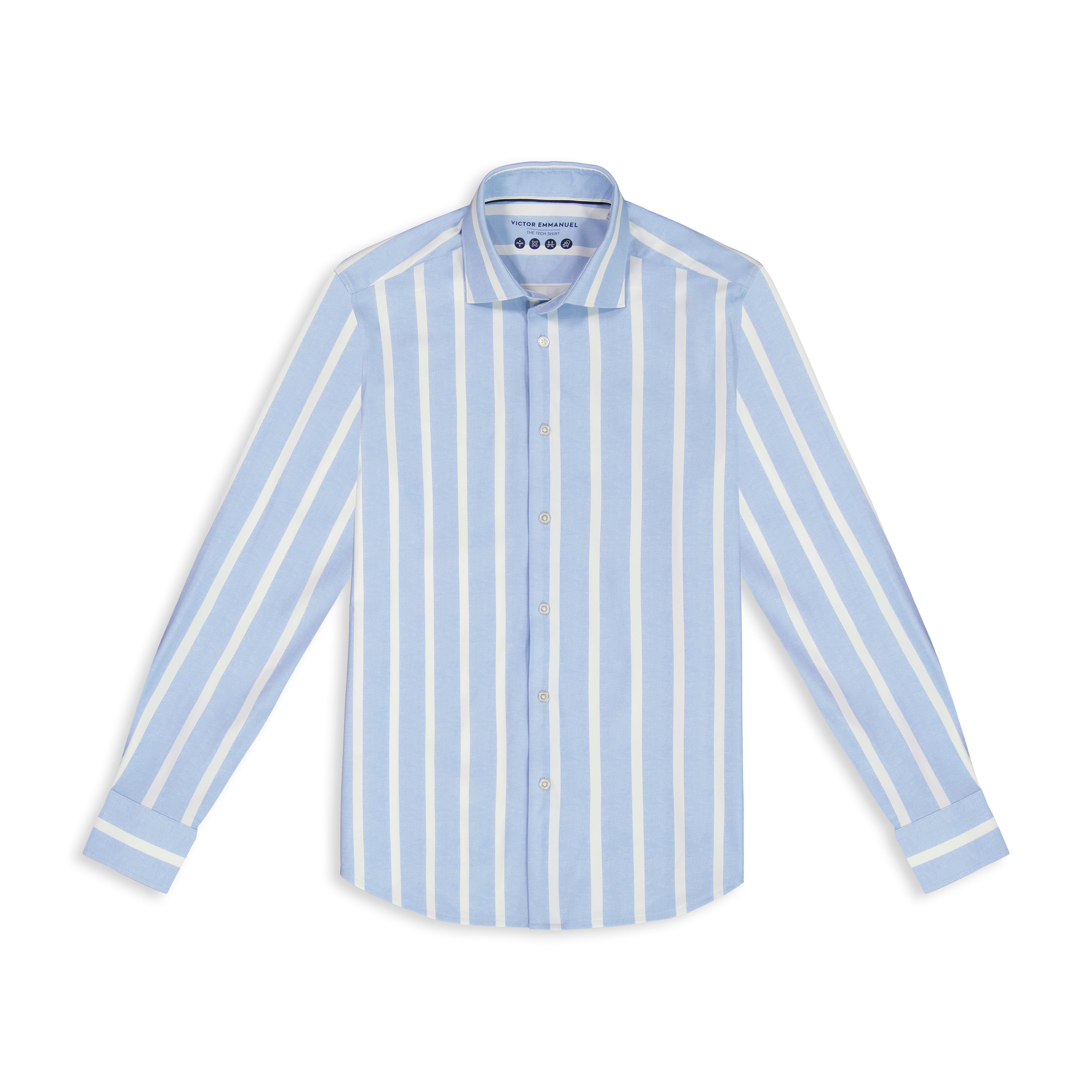 Men's Riviera Stripe Tech Shirt – Stretch Knit Dress Shirt