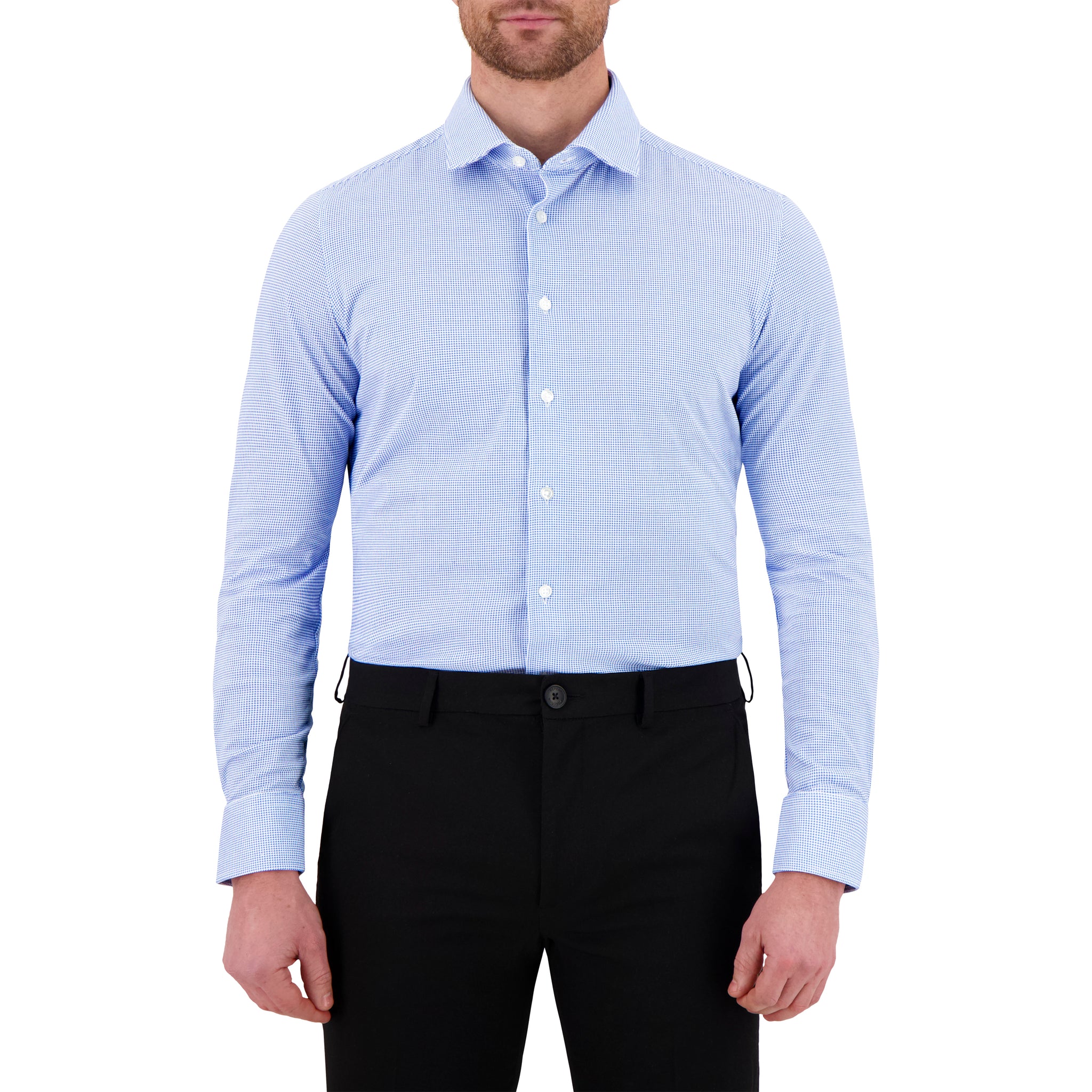 The Houndstooth Tech Shirt Mens Cotton Knit Dress Shirt The Houndstooth Tech Shirt Mens Cotton Knit Dress Shirt