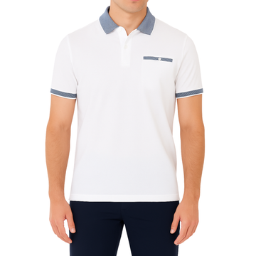 Men’s Short Sleeve Knit Polo Shirt with Pocket – Classic Fit