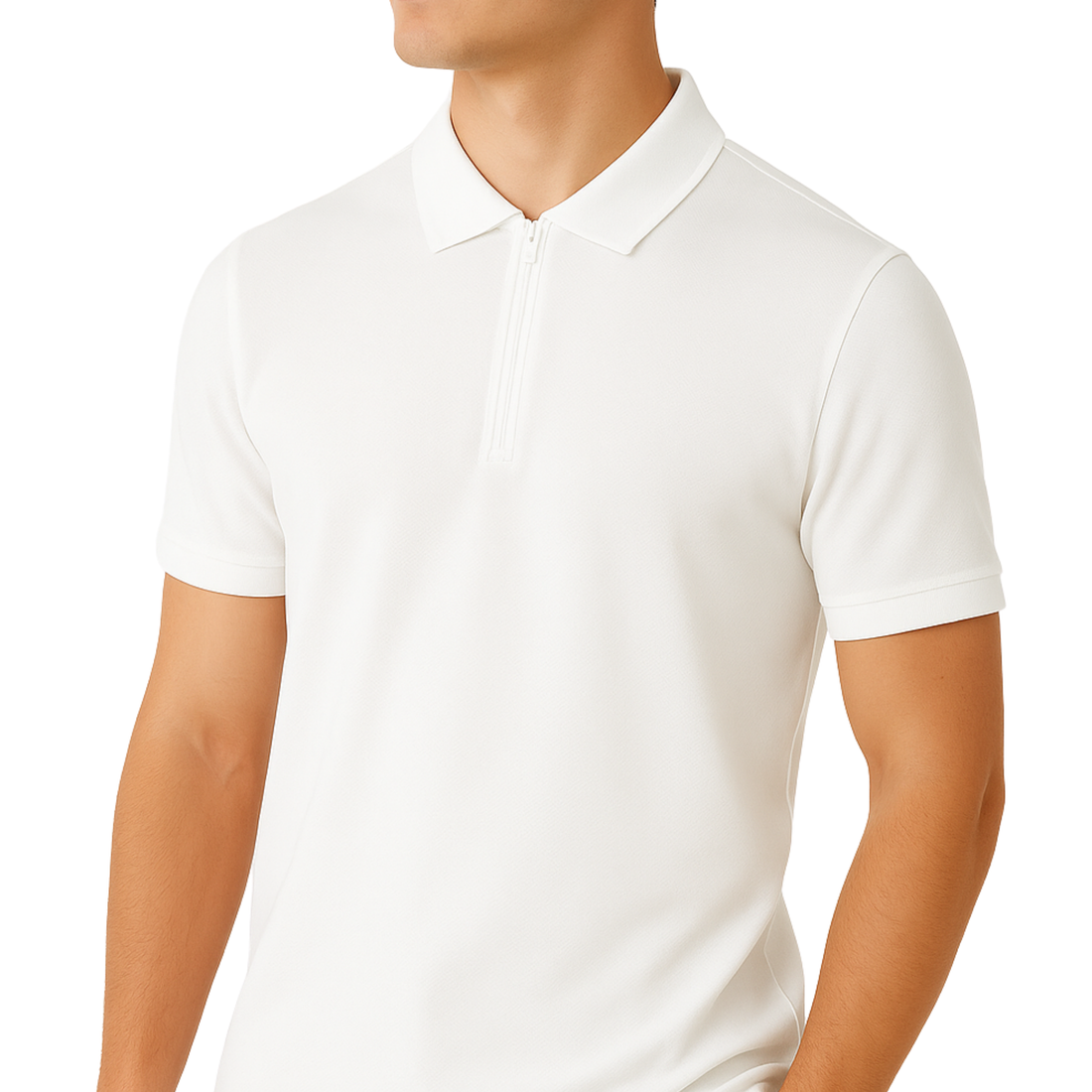 Men’s Pima Cotton Knit Polo with Zip – Short Sleeve Classic Fit
