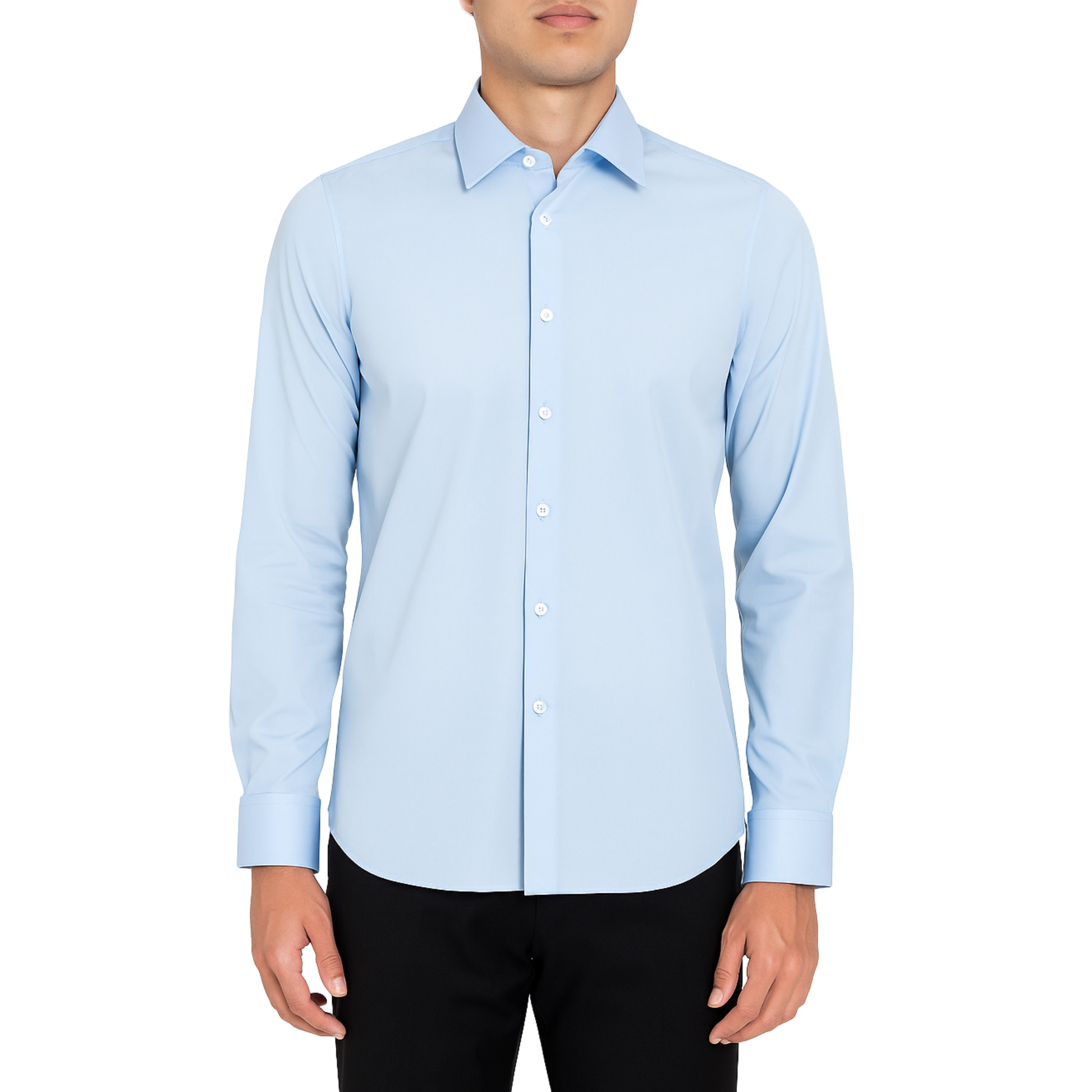 Mens Long Sleeve Nylon Stretch Knit Shirt Solid Color Mens Long Sleeve Nylon Stretch Knit Shirt Solid Color
