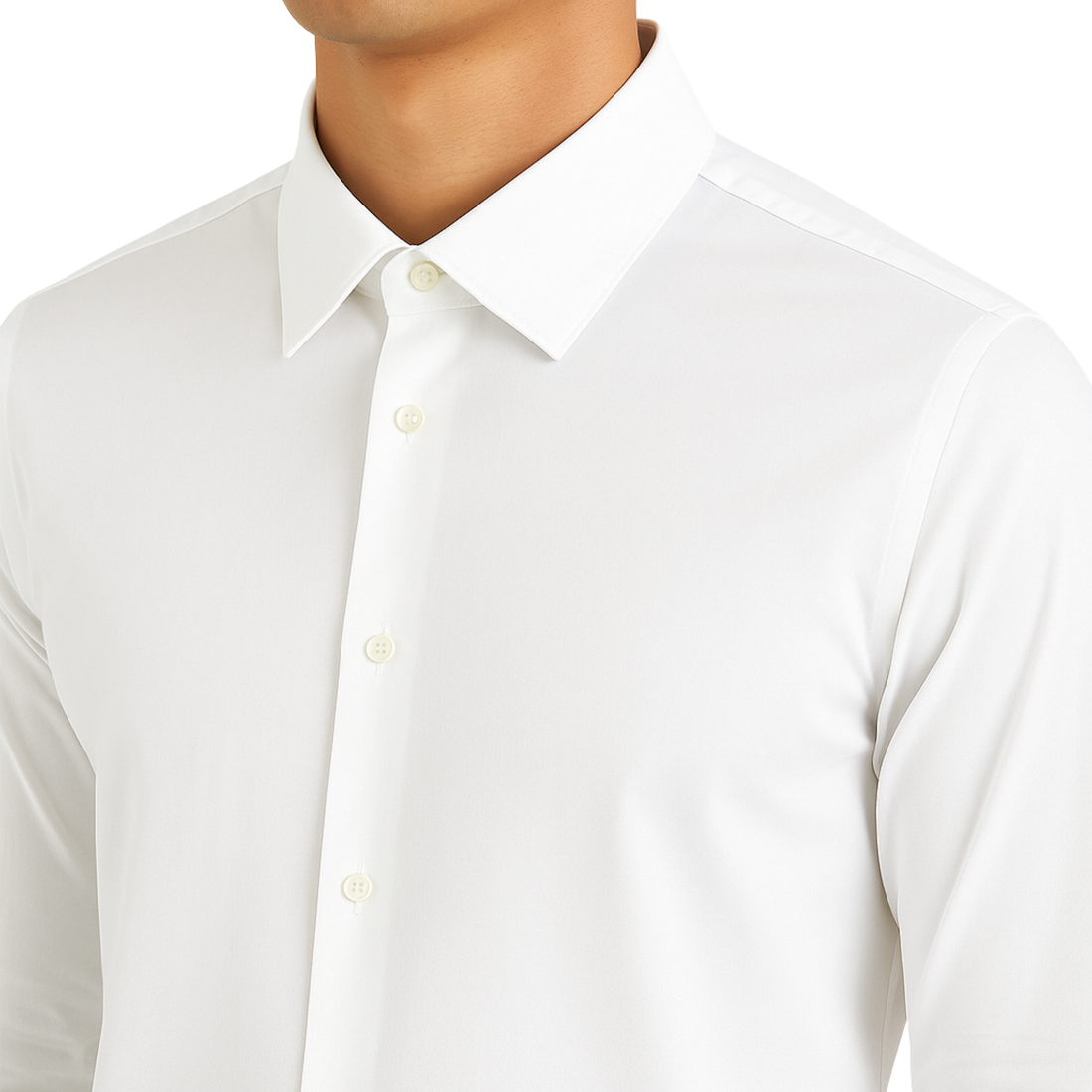 Men’s Long Sleeve Nylon Stretch Knit Shirt – Solid Color