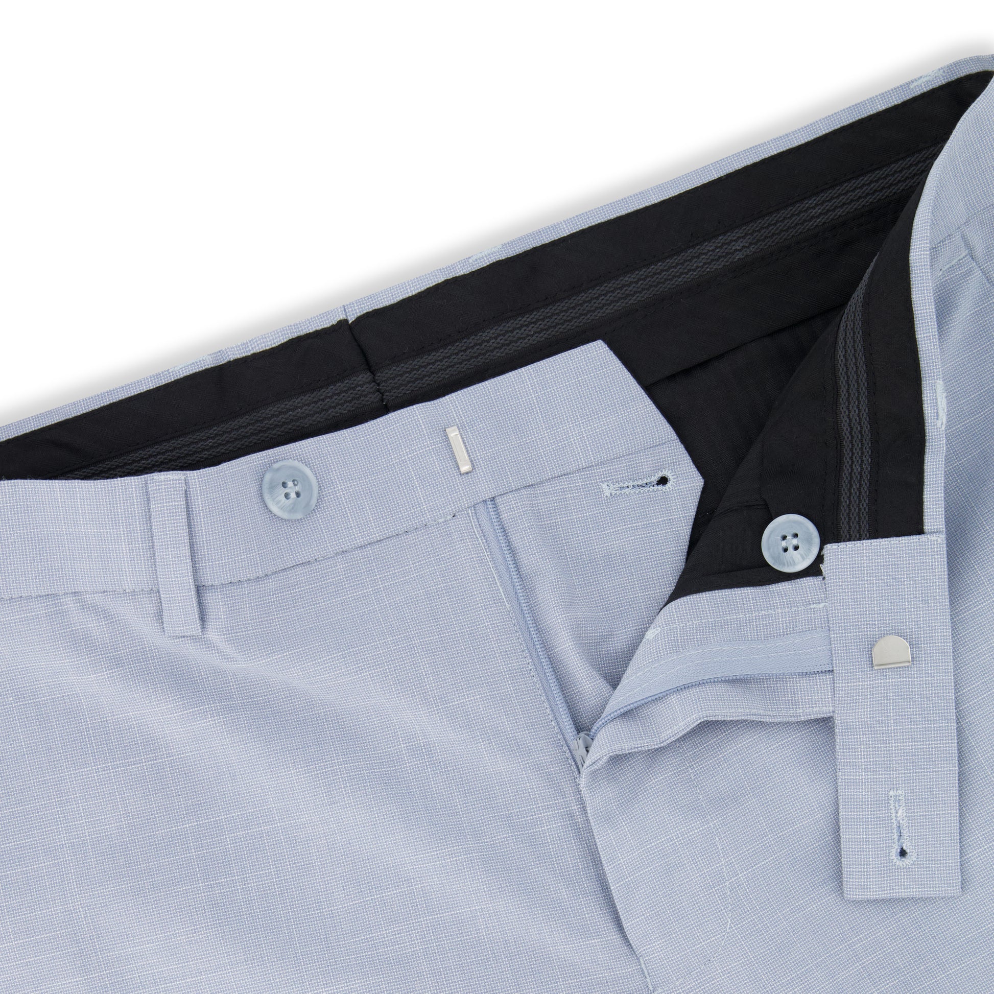 Men’s Light Blue Fancy Woven Dress Pants – Tailored Fit Trousers