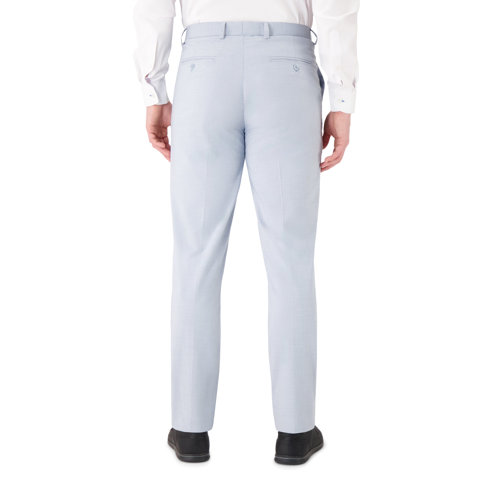 Men’s Light Blue Fancy Woven Dress Pants – Tailored Fit Trousers