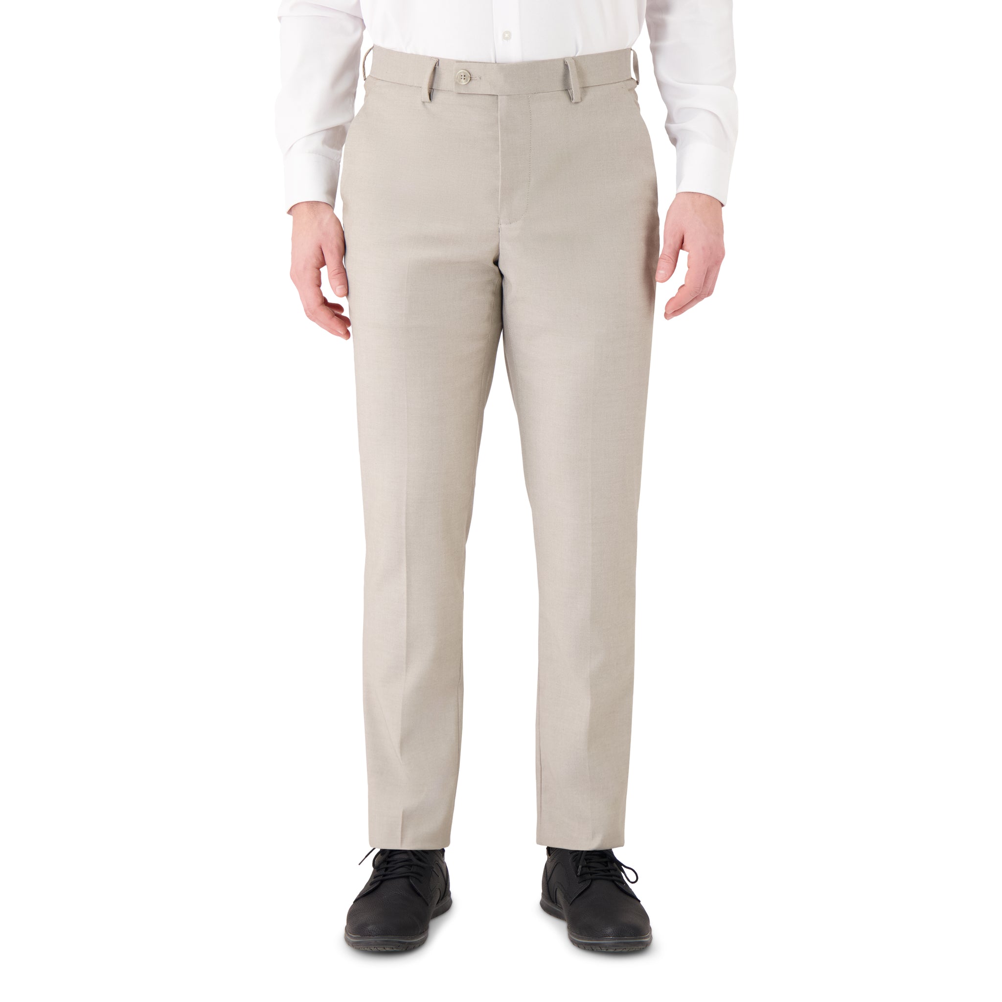 Slim Fit Taupe Dress Pants for Men – Woven Fabric