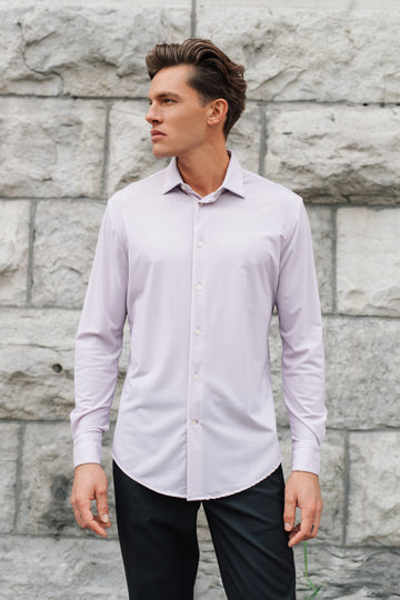 Melange Lavender Nylon Blend Shirt