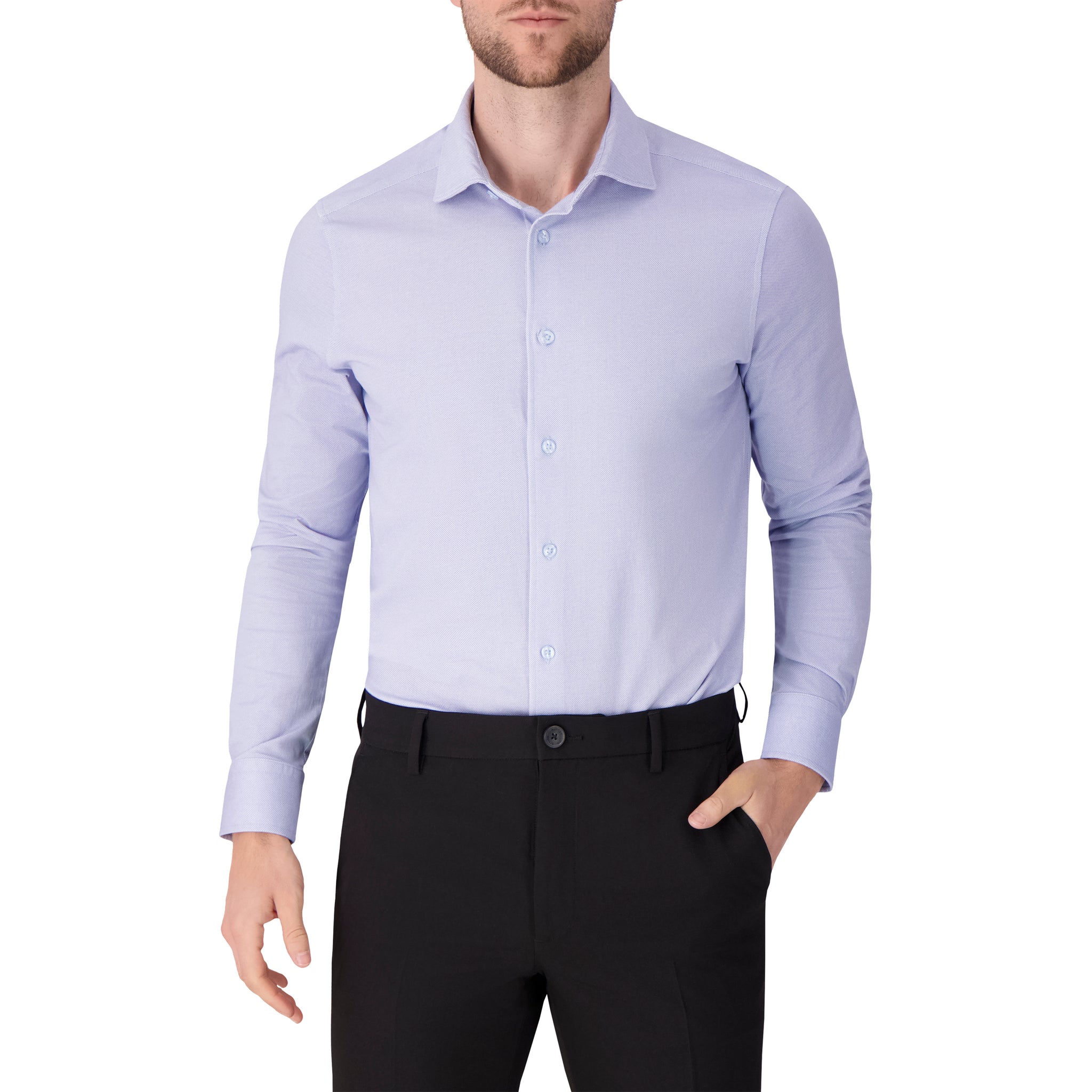 Men's Classic Fit Cotton Knit Pin Dot Dress Shirt