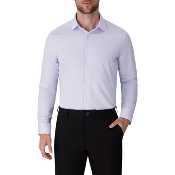 Men's Casual Dress Shirt – Light Blue, Cotton Knit Fabric