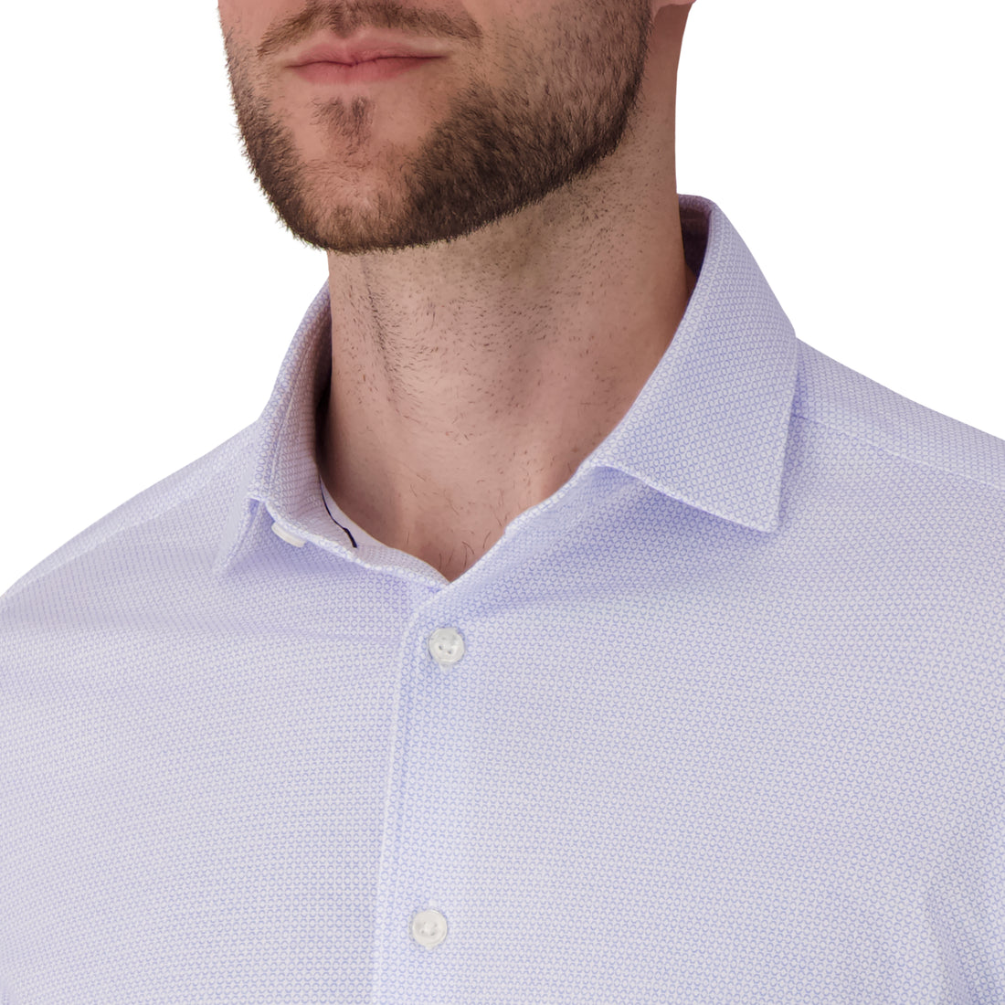 Men's Casual Dress Shirt – Light Blue, Cotton Knit Fabric